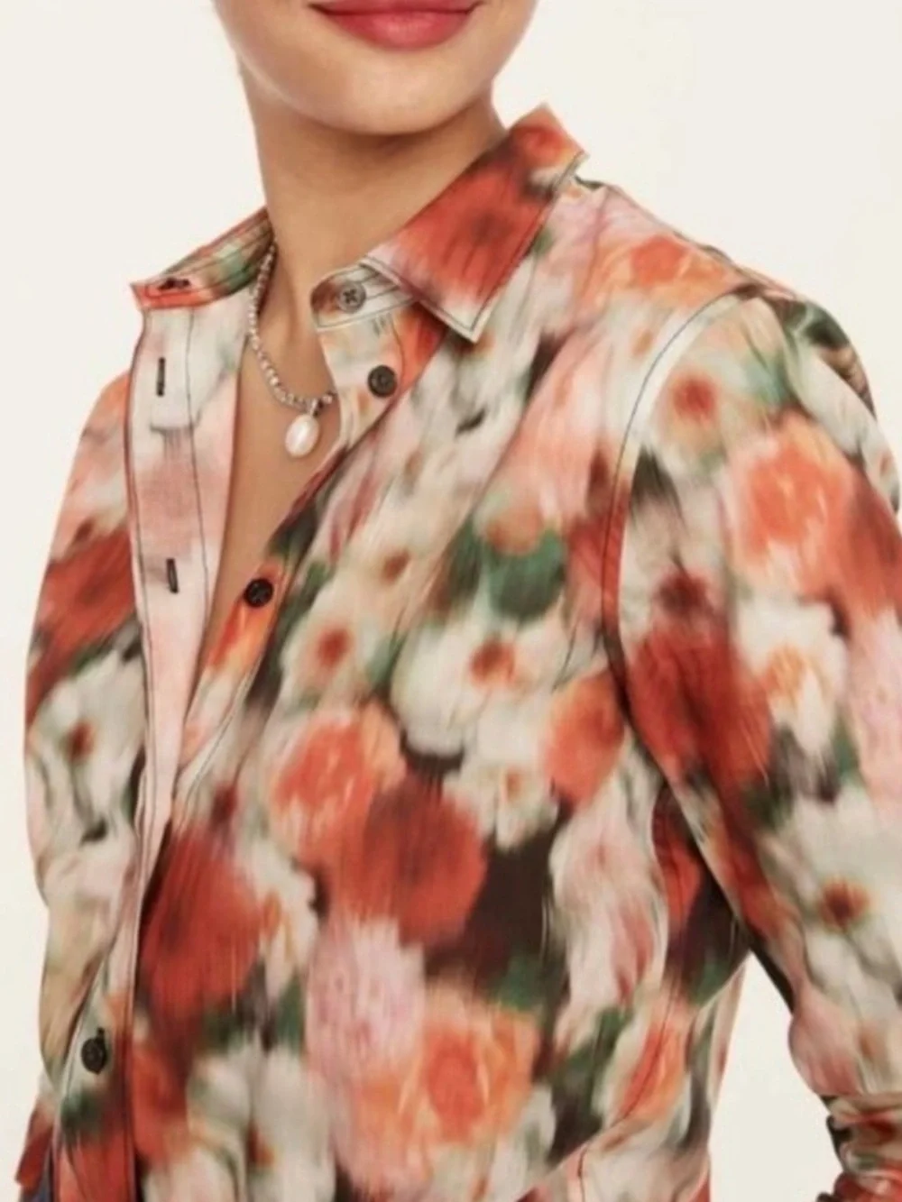 J. Crew Liberty Hazy Days Button Shirt Women's Size 6 Slim Fit Cotton Floral Top